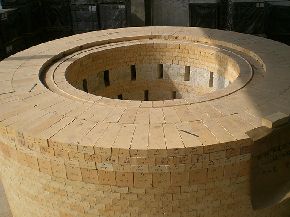 Hot air stove burner combination brick